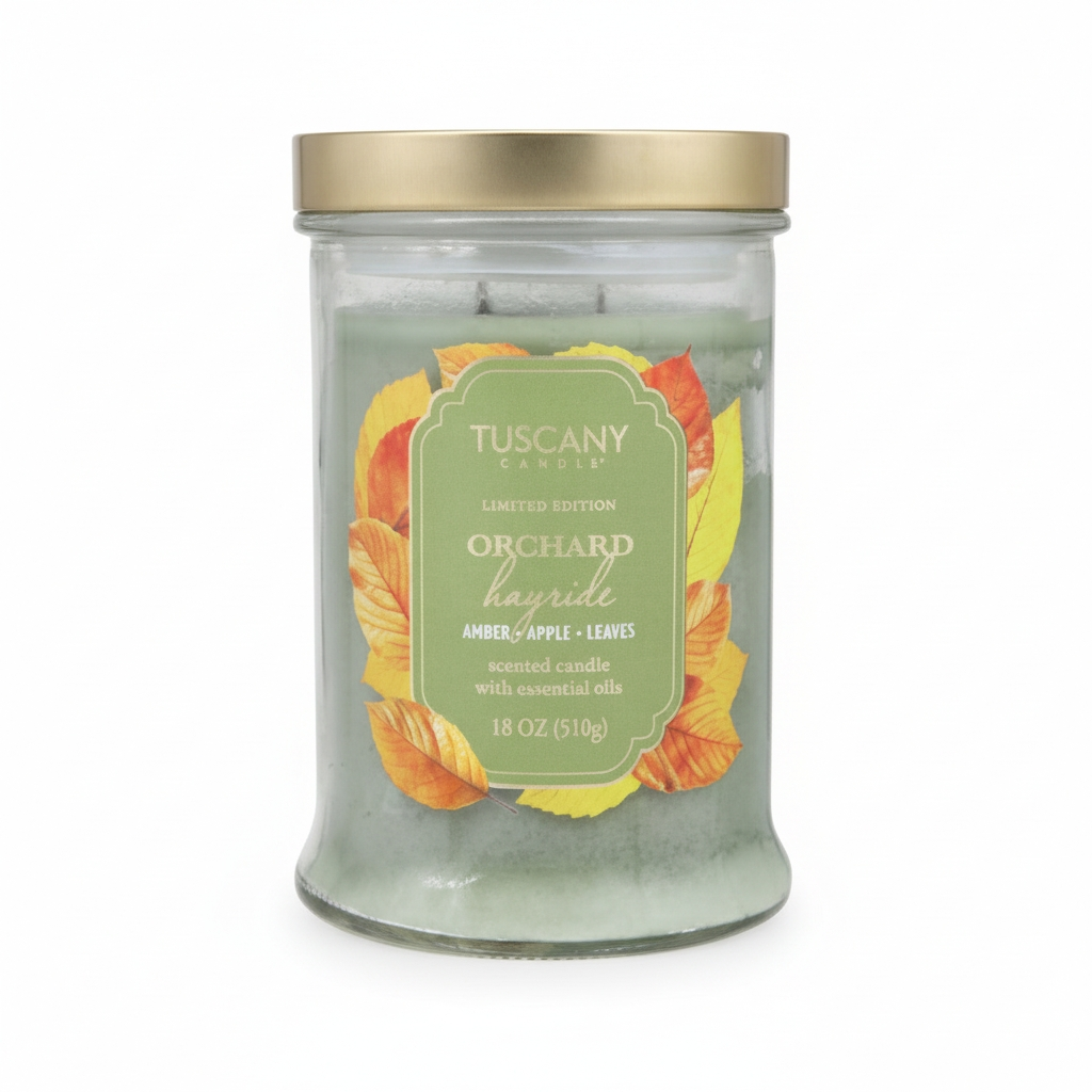 Tuscany Candle Limited Edition 2-Wick Candle, Orchard Hayride Scent, 18 Oz