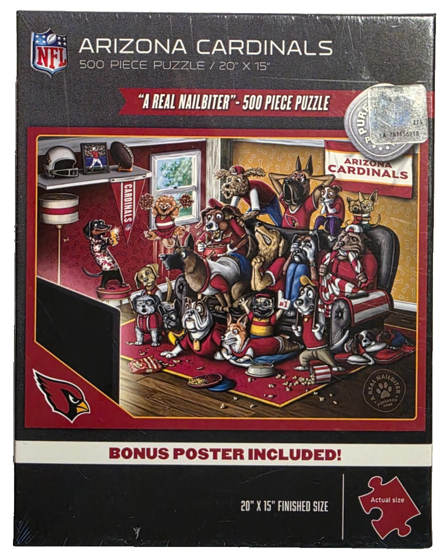 NFL Arizona Cardinals 500 Piece Puzzle a Real Nail Biter Sealed 20 X 15”