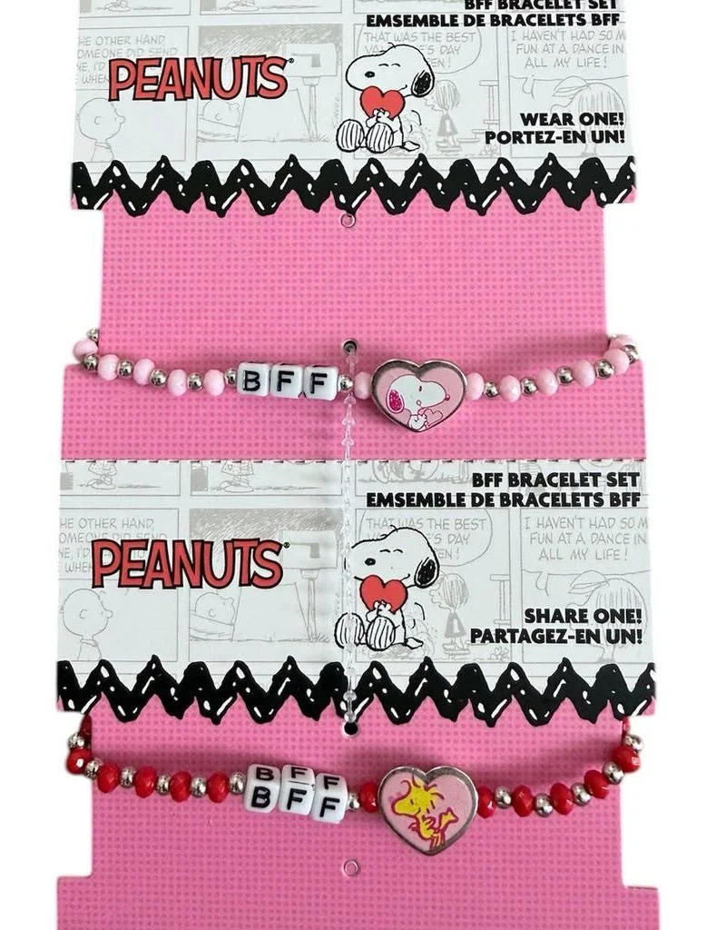 Peanuts Snoopy & Woodstock Valentine's Day BFF Bracelet Set