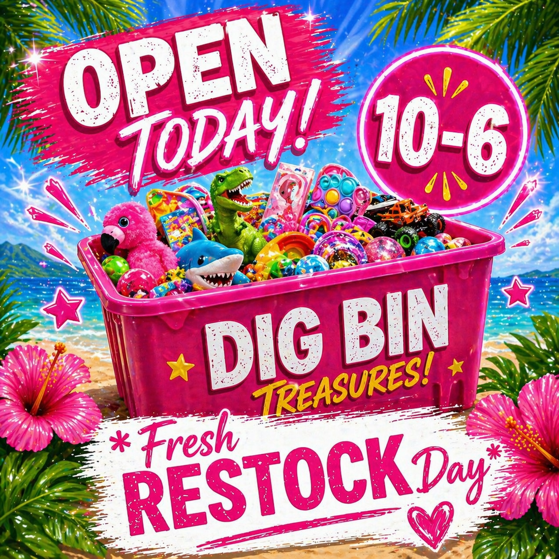 OPEN TODAY 10–6 💥 *RESTOCK DAY!*