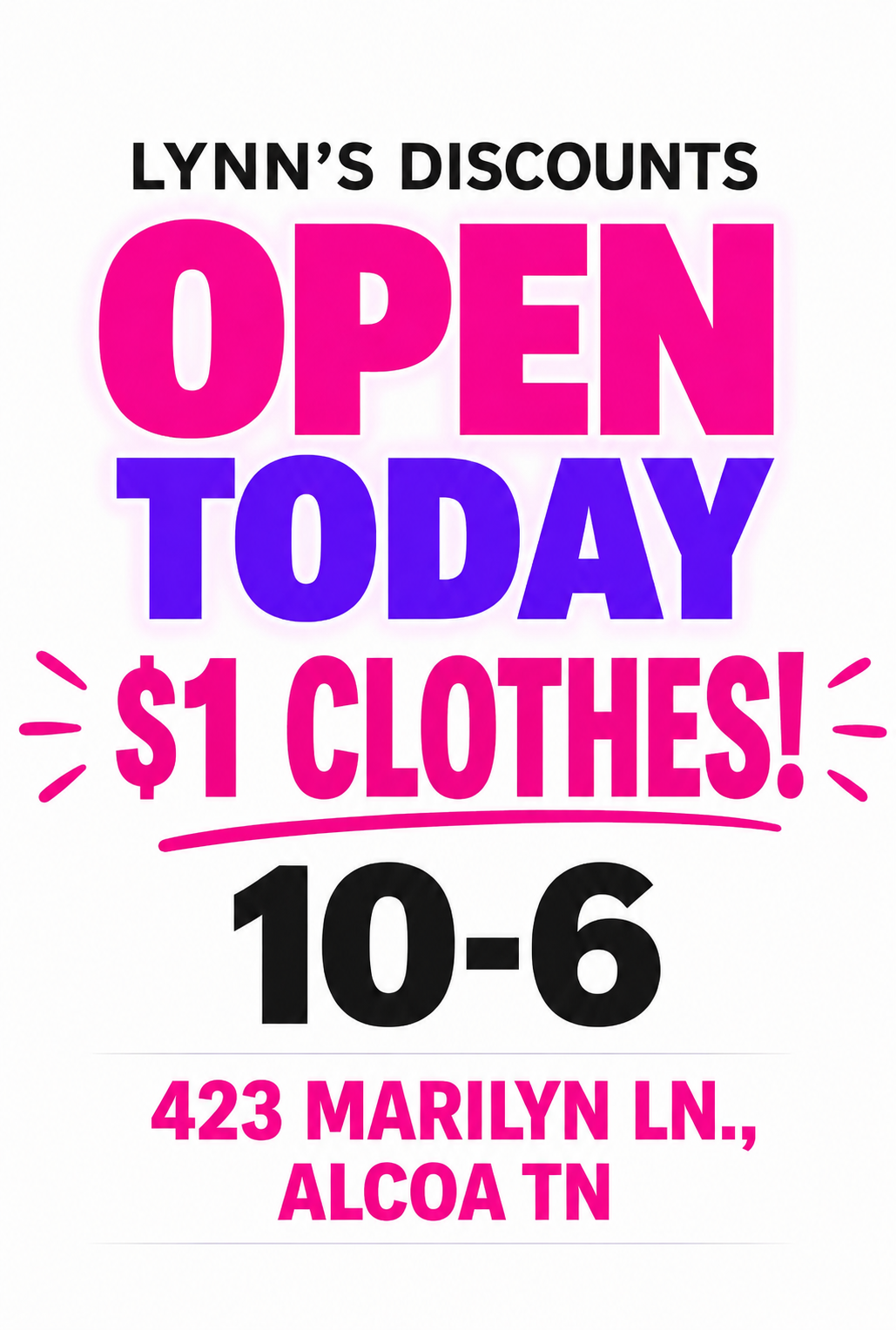 🚨 OPEN TODAY 10-6! 🚨