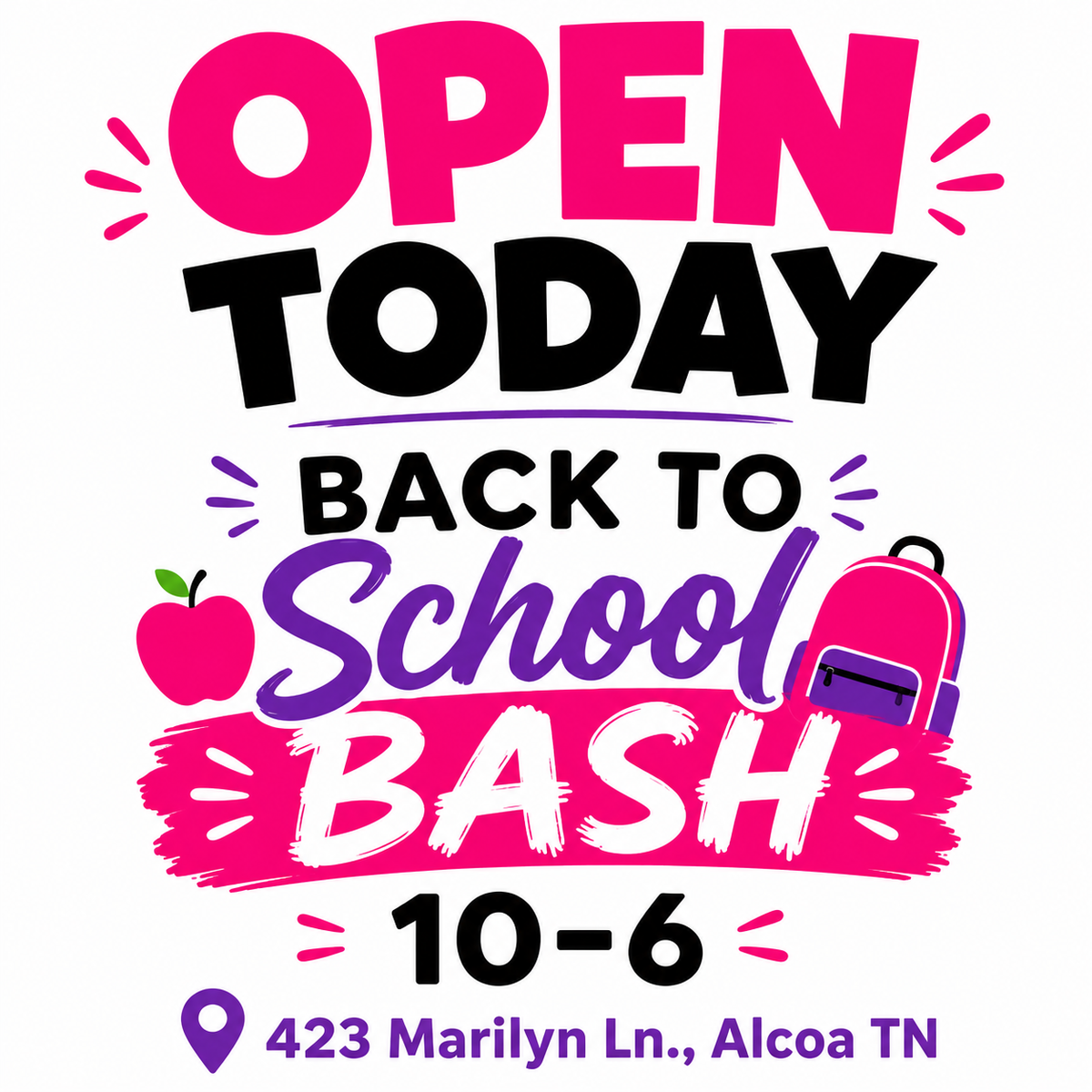 📚🎒 OPEN TODAY! 🎒📚