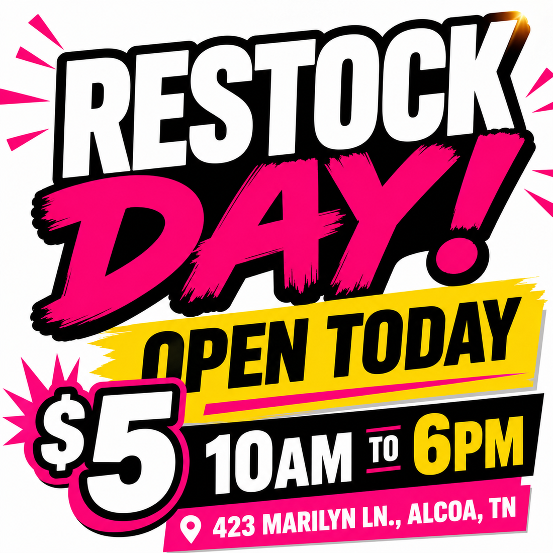 🎉 $5 RESTOCK DAY IS HERE! 🎉