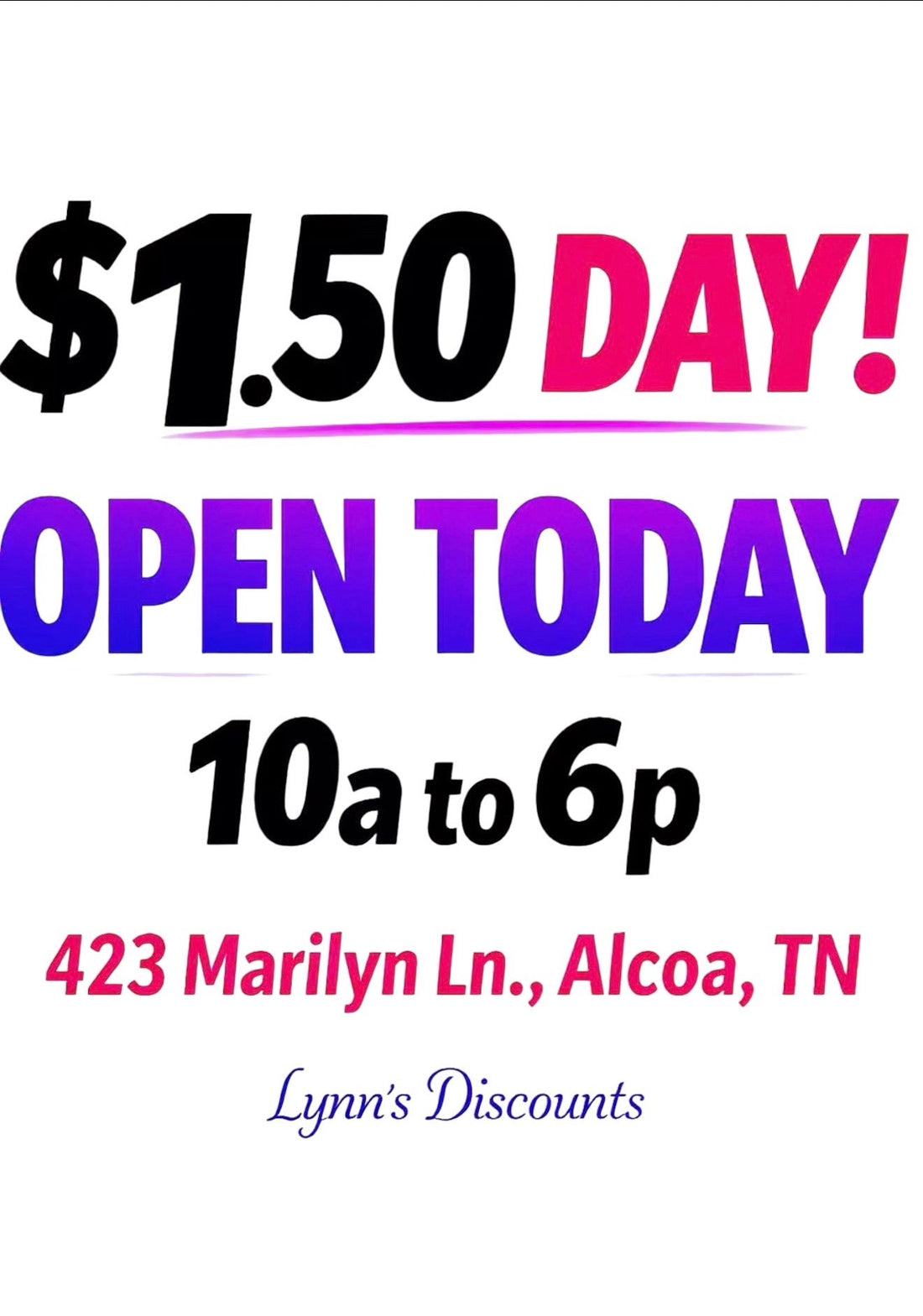 💥 $1.50 DAY! IN STORE💥