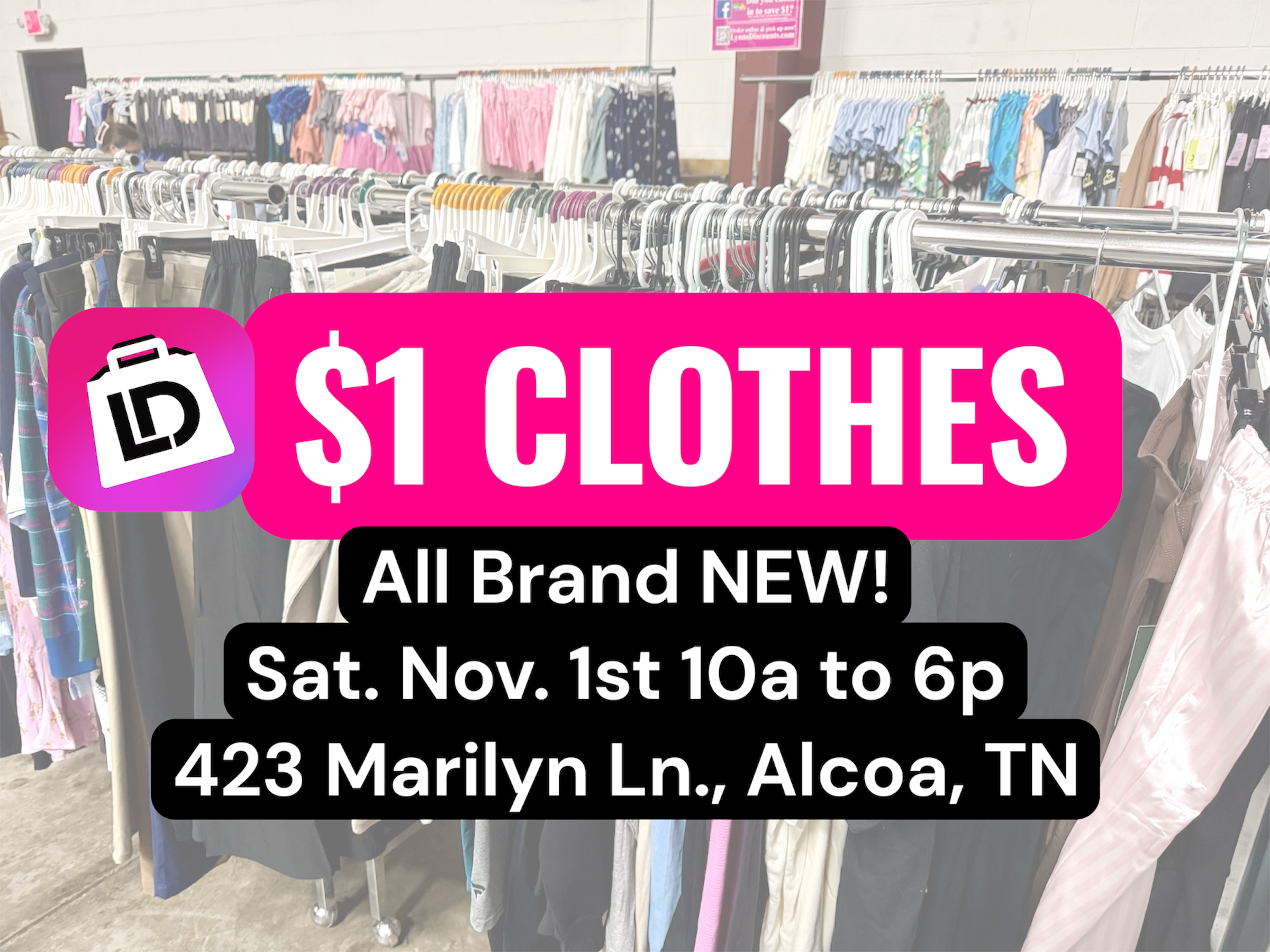 💥 $1 CLOTHES EVENT — In-Store Only! Sat. Nov. 1st! 💥 – Lynn’s Discounts