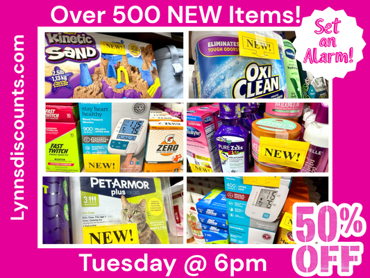 500 NEW items — 50% OFF — dropping ONLINE tonight at 6pm! 🔥