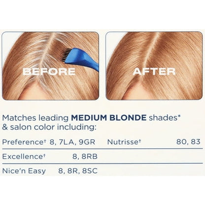 Clairol Root Touch-Up Nice'n Easy Permanent Hair Dye, 8 Medium Blonde, Hair Color, 1 Kit