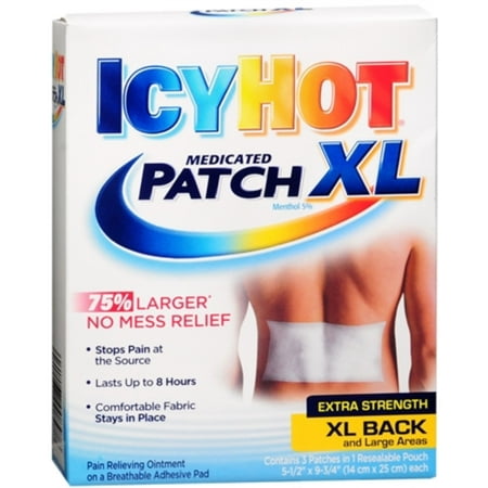 ICY HOT Medicated Patches Extra Strength Extra Large Back *Exp 11/2027* *Damaged Box*