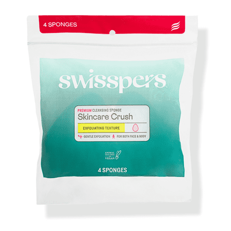 Swisspers Exfoliating Cleansing Sponges, 4 count