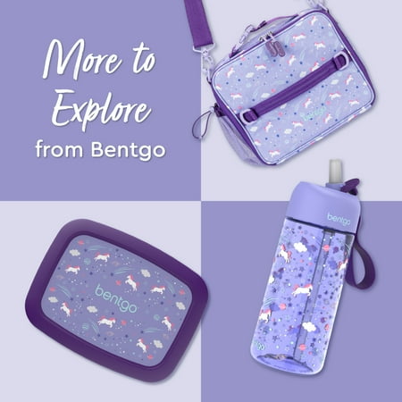 Bentgo Kids Snap & Go Leak-Proof Lunch Box - Purple Unicorn & Space