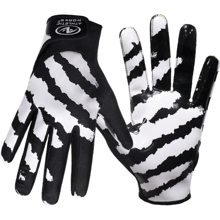 Athletic Works Football Receiver Gloves with Silicone Grip, Adult L/XL Black *Damaged Package*