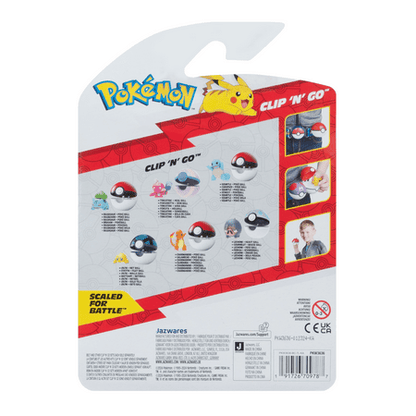 Pokemon Clip N Go Squirtle and Poke Ball - Includes 2 inch Battle Figure and Poke Ball Accessory *Damaged Packaging*