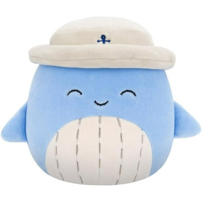 Squishmallows Original 16 inch Samir Blue Whale Plush with Bucket Hat