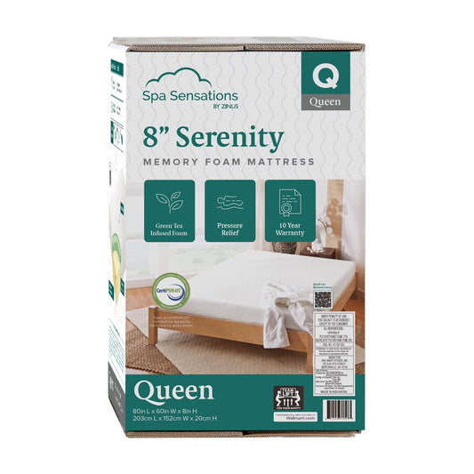 Serenity 8" Memory Foam Mattress, Size: Queen (No Packaging)