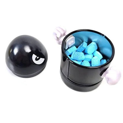 Bullet Bill Shaped Tin with Blue Raspberry Bill Shaped Candy