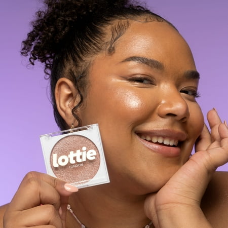 Lottie London Diamond Bounce in Rose Champagne, Ultra-Fine Gel-Powder Highlighter, New Shade, 0.28 oz