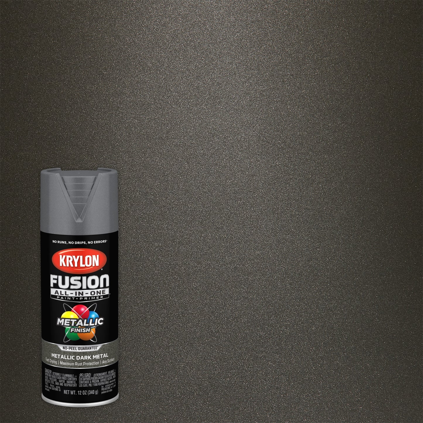 Krylon Fusion All-In-One Satin Dark Metal Metallic Spray Paint and Primer In One -12 oz *Damaged Can*