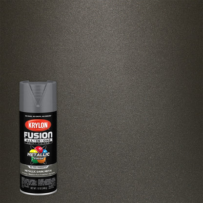Krylon Fusion All-In-One Satin Dark Metal Metallic Spray Paint and Primer In One -12 oz *Damaged Can*