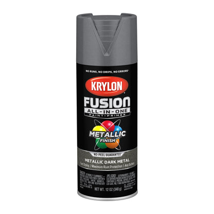 Krylon Fusion All-In-One Satin Dark Metal Metallic Spray Paint and Primer In One -12 oz *Damaged Can*