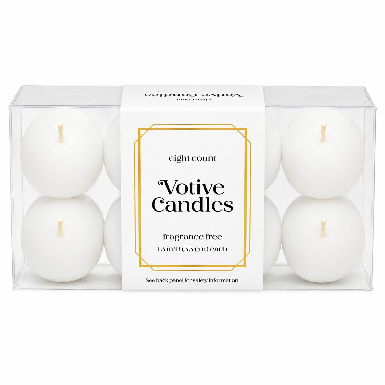 White Votive Candles, 8 Count