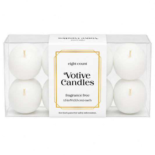 White Votive Candles, 8 Count