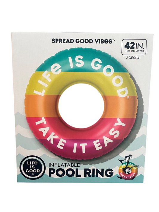 Life Is Good Take It Easy Inflatable Pool Ring **SLIGHTLY DAMAGED BOX**