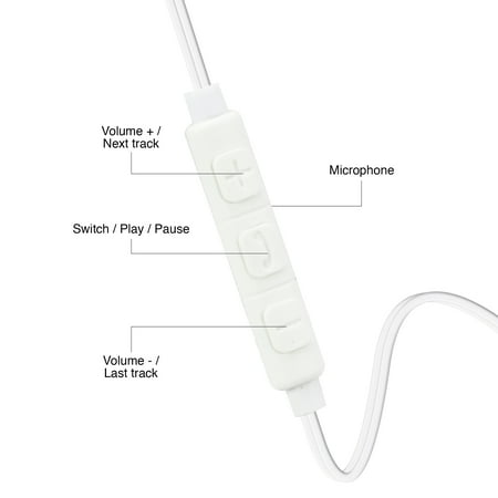 Magnavox White Earhook Headphones with Microphone MHP4854WT *Damaged Package See Desc*