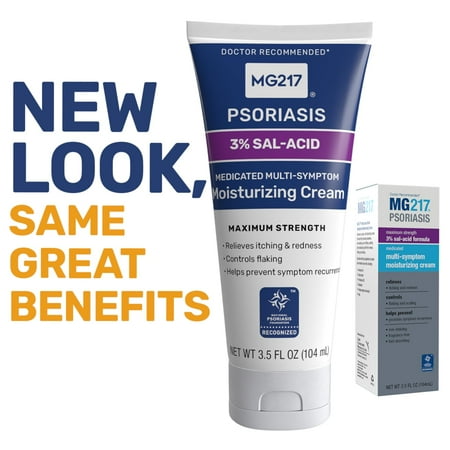 MG217 Medicated Moisturizing Psoriasis Cream with 3% Salicylic Acid, 3.5 Fl Oz *Exp 12/25*
