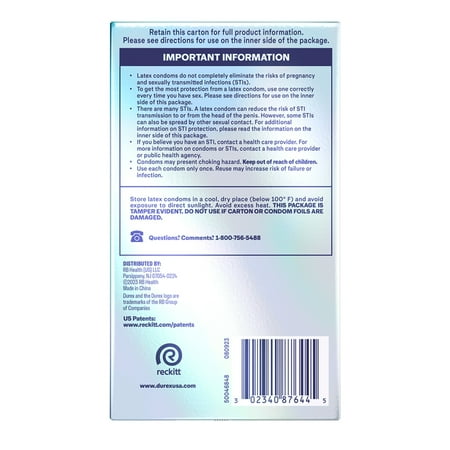 Durex Air Condoms Extra Thin, Transparent Natural Rubber Latex Condoms for Men, 10 Count **Exp 2027/07/12**  **Damaged Box**