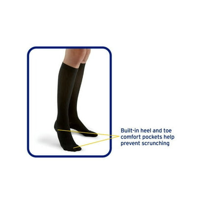 Women's M 5.5-7.5 FUTURO Trouser Socks, Moderate Compression, Black