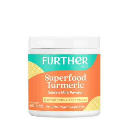 Further Superfood Turmeric Golden Milk Organic Powder, Cinnamon Ginger & Black Pepper Maximum Absorption, Joint Pain, Gut Health, Sugar-Free, Vegan 30 Servings 2.12 oz *Exp 01/2028*