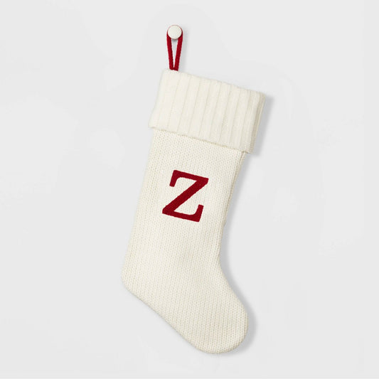 Knit Monogram Z Christmas Stocking White - Wondershop