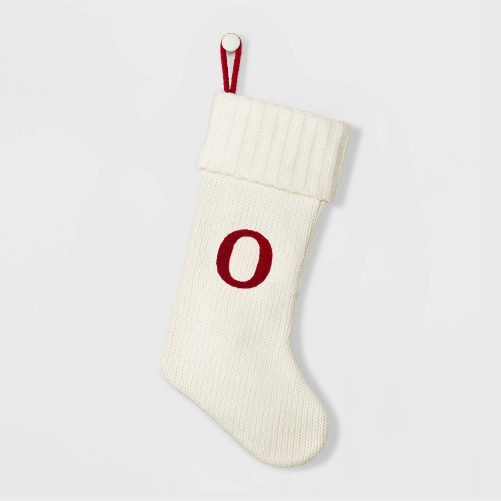Knit Monogram "O" Christmas Stocking White - Wondershop