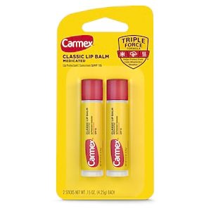 Carmex Medicated Lip Balm Sticks, 0.15 OZ, 2-Pack