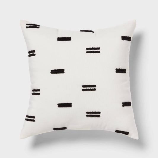 Square Decorative Pillow White/Black - Room Essentials