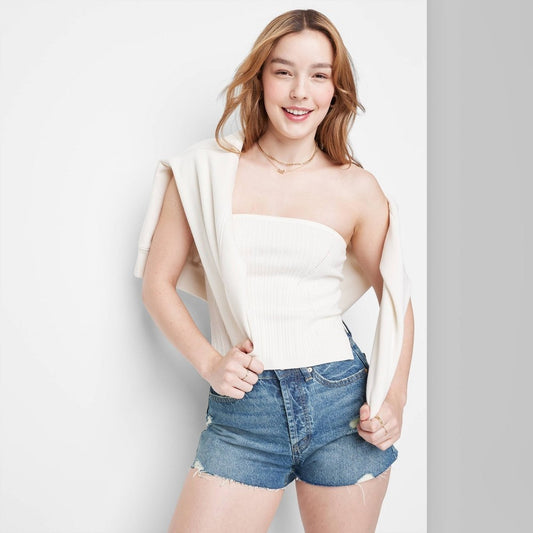 Women's 0 High-Rise EasyRigid Cutoff Jean Shorts - Wild Fable  Medium Wash