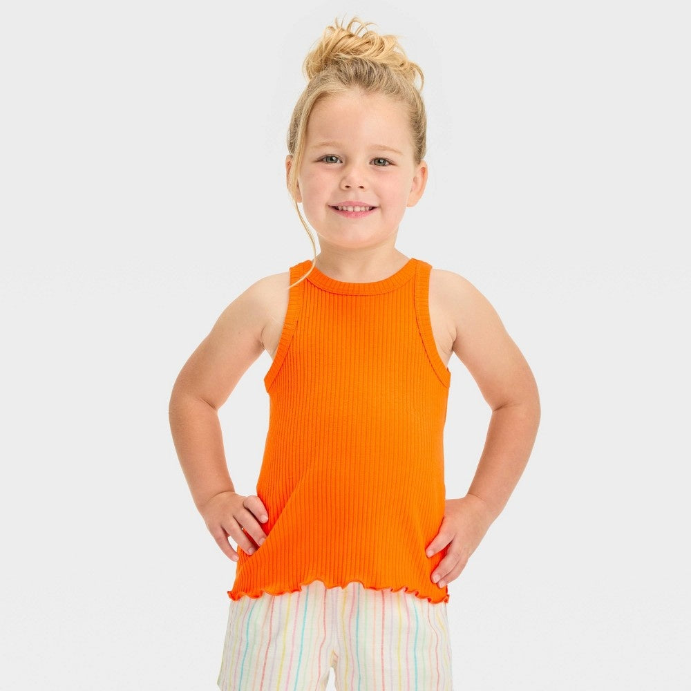 Toddler Girls' Ribbed T-Shirt - Cat & Jack™ Orange **SIZE 2T**