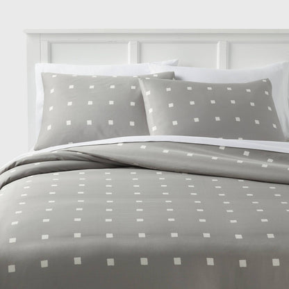 Room Essentials™ King Duvet Cover & Sham Set Gray/White Dot