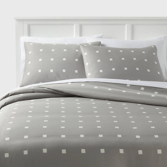 Room Essentials™ King Duvet Cover & Sham Set Gray/White Dot