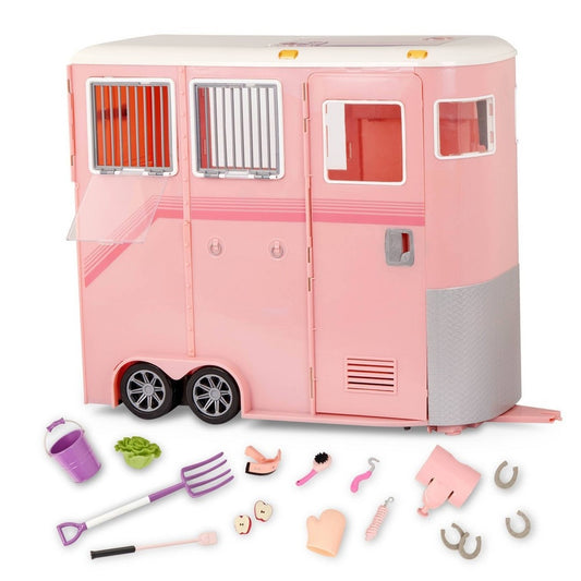 Our Generation Mane to Travel Horse Trailer Accessory Set for 18'' Dolls **MAY HAVE MISSING SUNROOF**