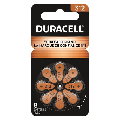 Duracell Zinc Air 312 1.5 V Hearing Aid Battery 8 pk