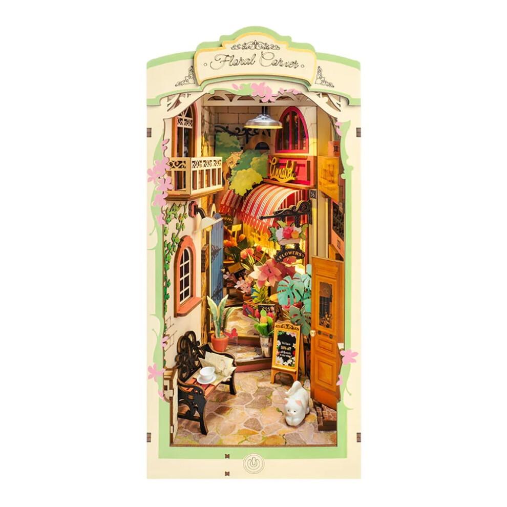 Floral Corner DIY Book Nook Shelf Insert Kit
