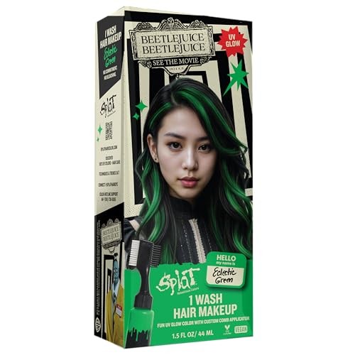 Beetlejuice Beetlejuice Splat 1-Wash Temporary Hair Dye, Eclectic Green