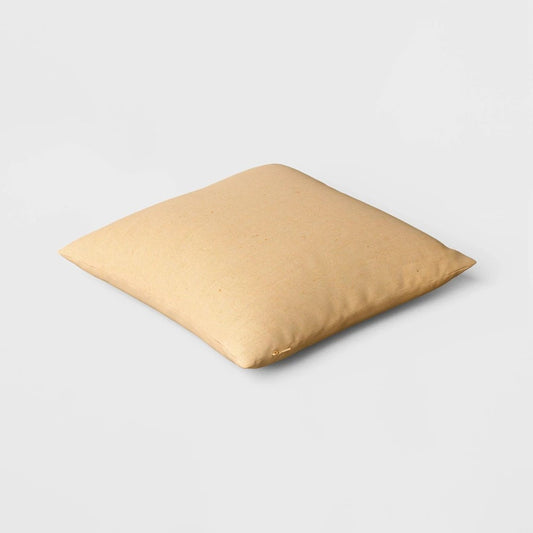 2pk Reversible Woven Cotton/Polyester Square Throw Pillow Covers Yellow - Room Essentials : Jacquard Dobby, Zipper Closure, Indoor Use 16 x 16 Inch
