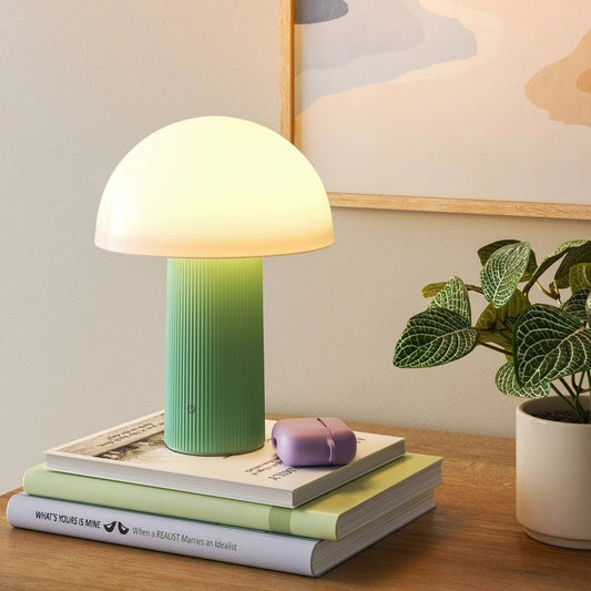 Portable Cordless Mushroom Table Lamp with Rechargeable Battery (Includes LED Light Bulb) Green - Room Essentials