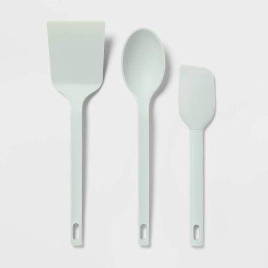 3pc Nylon Kitchen Utensil Set Turner Spoon Spatula Mint Green - Room Essentials