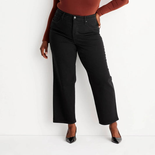 Women's 17 Holiday High-Rise Straight Jeans - Universal Thread  Black