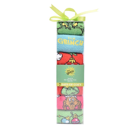 Kids' Grinch 7 Days of Cozy Christmas Crew Socks - **SIZE S/M** **READ DESC**