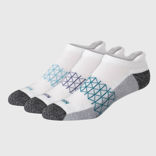 Men's 6-12 Hanes 3pk Absolute Active Cushioned Heel Shield Socks - White/Blue/Charcoal Gray 6-12: Cotton Blend, Arch Support, Seamless Toe