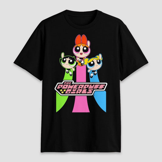 Men's XL the Powerpuff Girls Short Sleeve Graphic Jersey - Black